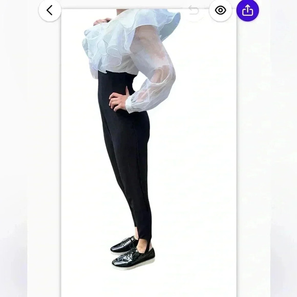 Vintage RARE organza Jumpsuit. Xs-S ruffle stirrup bottom unique Christmas Xmas - Picture 2 of 12